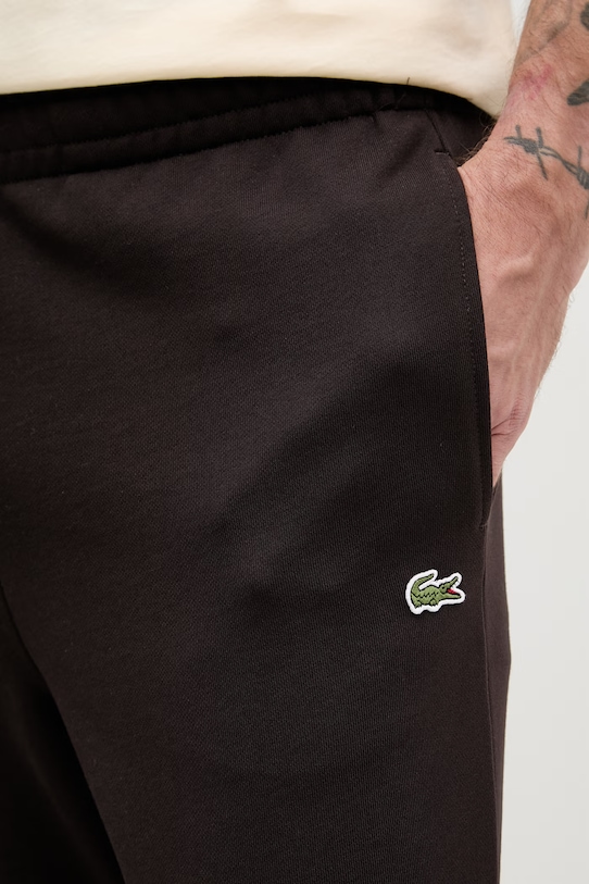Lacoste spodnie dresowe bawełniane brązowy XH9833