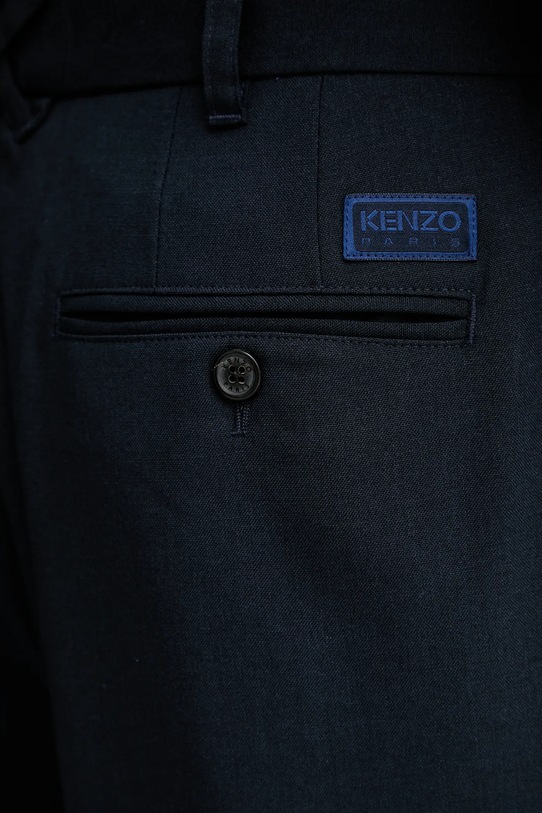 Kenzo spodnie wełniane FE65PA2149GE granatowy