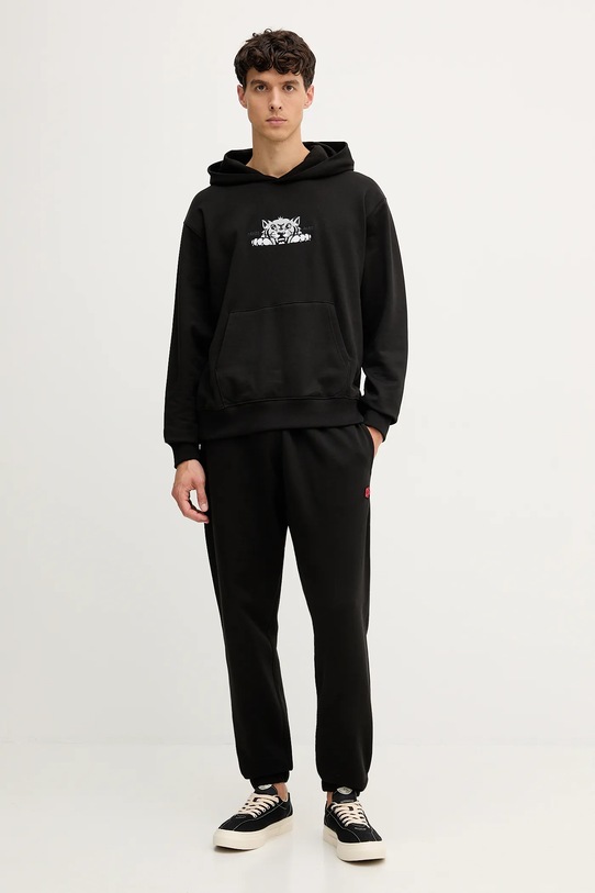 Памучен спортен панталон Kenzo FE65PA8254MF черен AW25