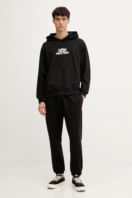 Kenzo pantaloni de trening din bumbac FE65PA8254MF negru AW25