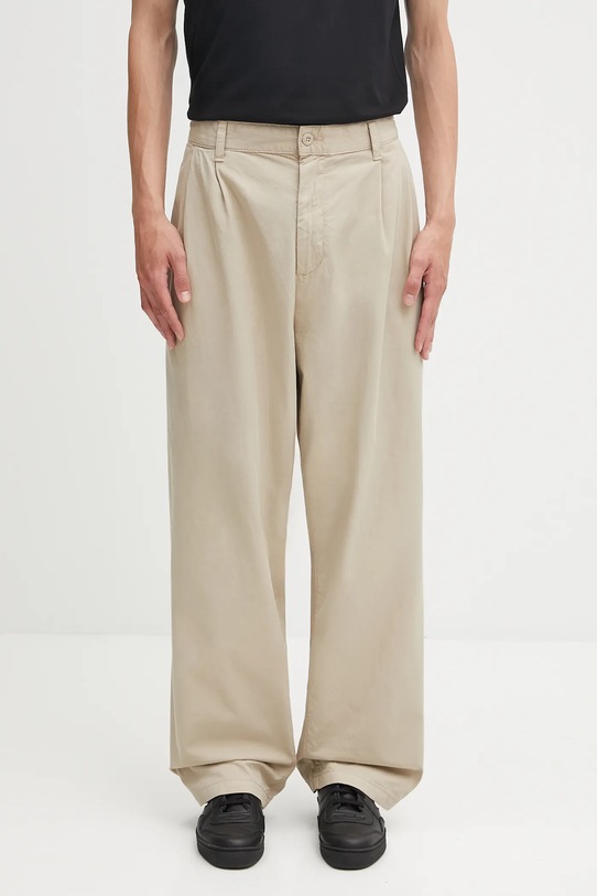 Βαμβακερό παντελόνι Carhartt WIP Evan βαμβάκι μπεζ I035563.G1GD