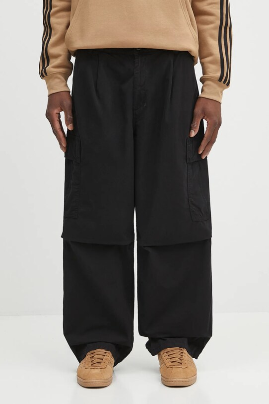 Carhartt WIP spodnie bawełniane Cole Cargo gładkie czarny I035565.89GD