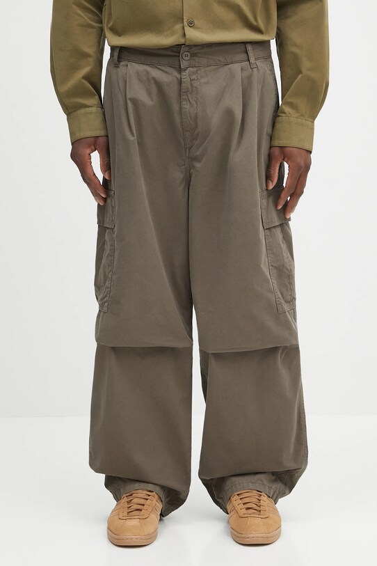 Carhartt WIP spodnie bawełniane Cole Cargo gładkie zielony I035565.2ZZGD