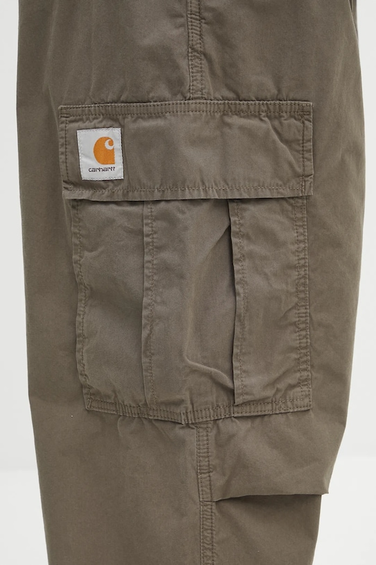 Βαμβακερό παντελόνι Carhartt WIP Cole Cargo πράσινο I035565.2ZZGD