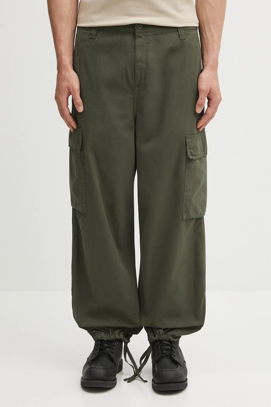 Carhartt WIP spodnie bawełniane Kade Cargo gładkie zielony I035564.2ZXGD