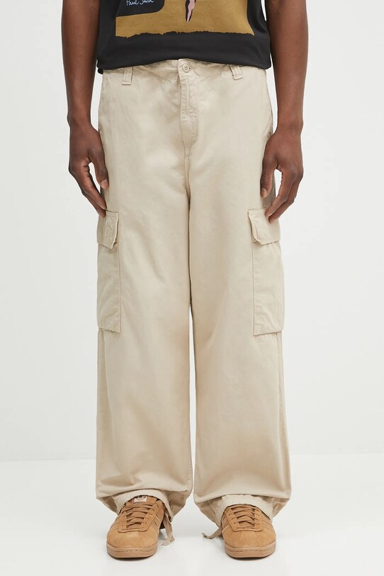 Carhartt WIP spodnie bawełniane Kade Cargo gładkie beżowy I035564.G1GD