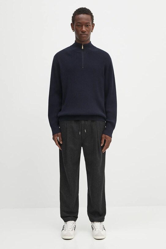 Drôle de Monsieur spodnie wełniane Le Pantalon Cropped Flanelle H.BP167.WV008 szary