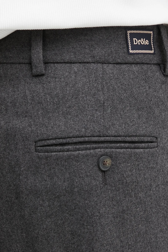 Drôle de Monsieur spodnie z dodatkiem wełny Le Pantalon Plis Cropped szary I.BP192.WV008