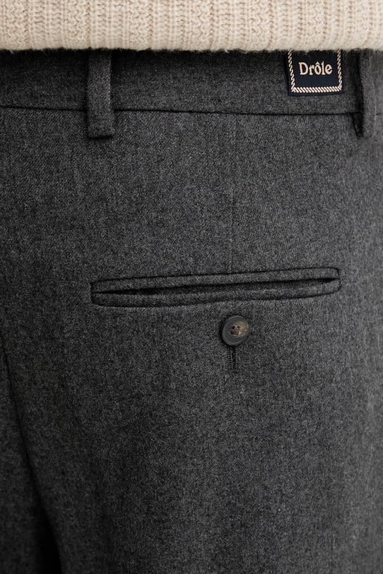 Drôle de Monsieur pantaloni cu lână Le Pantalon Plis Cropped gri I.BP192.WV008