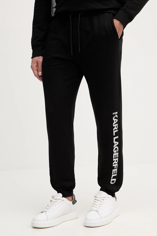 Karl Lagerfeld spodnie dresowe bawełniane nadruk czarny 554917.705401