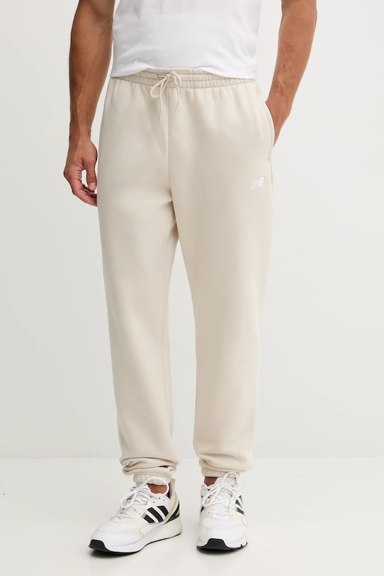 Παντελόνι φόρμας New Balance πλεκτό ύφασμα μπεζ MP41503TWF