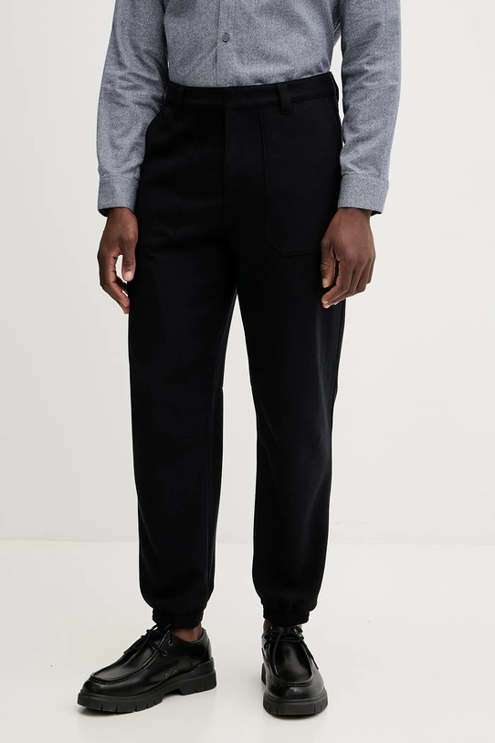 Armani Exchange spodnie z dodatkiem wełny joggers granatowy XM000941.AF16644