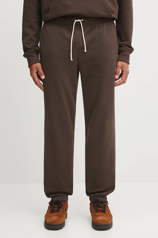 New Balance spodnie dresowe bawełniane MADE IN USA gładkie brązowy MP43547RHE