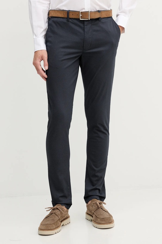 Tommy Hilfiger spodnie z elastanem granatowy MW0MW39701