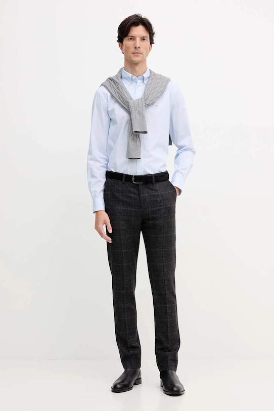 Tommy Hilfiger spodnie z domieszką wełny MW0MW40782 szary AW25