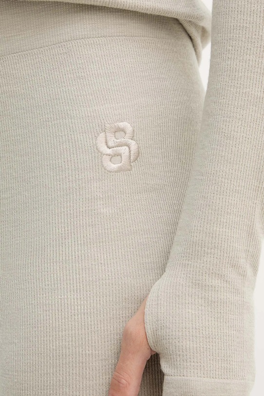 BOSS legginsy z dodatkiem wełny zielony 50544376
