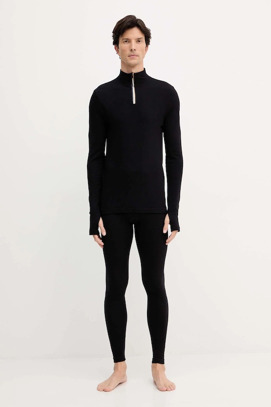 Tajice s dodatkom vune BOSS 50544376 crna AW25