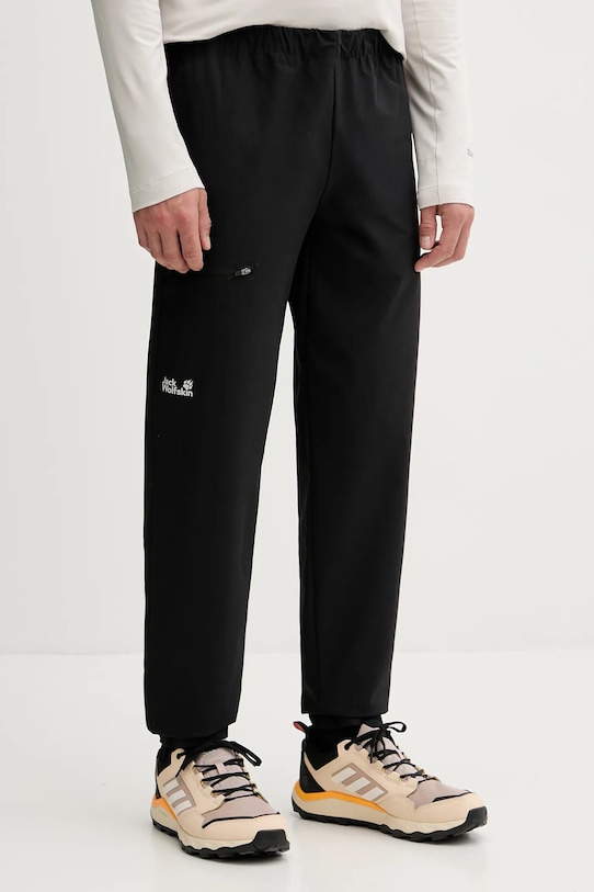 Jack Wolfskin spodnie outdoorowe PRELIGHT tkanina czarny A65166