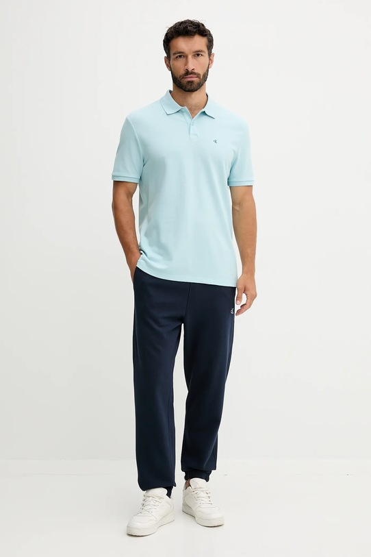 Pamučni donji dio trenirke Calvin Klein Jeans LV04RD241G mornarsko plava AW25