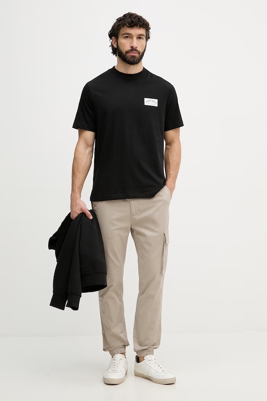 Calvin Klein Jeans hlače cargo za muškarce od pamuka s elastanom LV04RD608G bež SS26