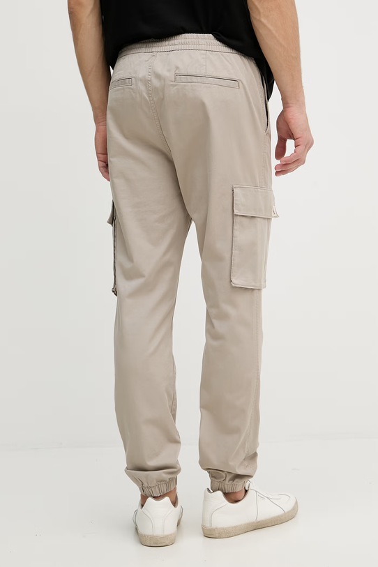 Odjeća Calvin Klein Jeans hlače cargo za muškarce od pamuka s elastanom LV04RD608G bež