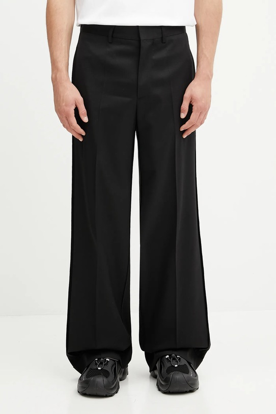 MM6 Maison Margiela spodnie z wełną z elastanem czarny SH0KA0047.S47848.900