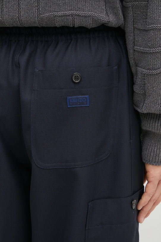 Kenzo spodnie wełniane Cargo Jogpant granatowy FE65PA5019RE