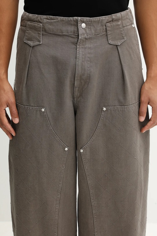 Pamučne hlače Kenzo Double Knee Pant smeđa FF65PA2469GU