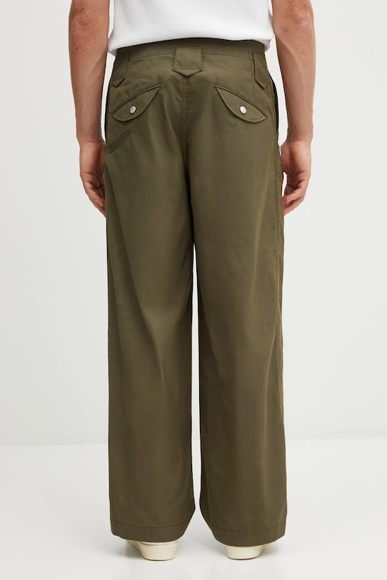 Odzież Kenzo spodnie bawełniane Weave Double Knee Pant FF65PA2469HD zielony