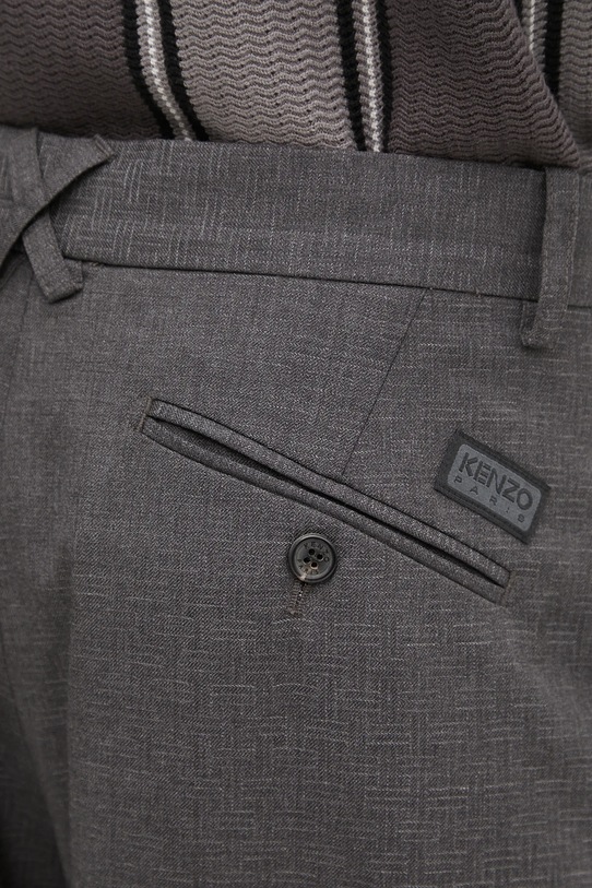 Kenzo spodnie wełniane Weave Straight Tailored szary FF65PA3689ID