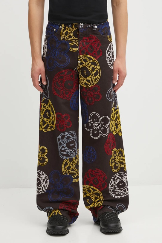 Bavlněné kalhoty Kenzo Futura Turn Up Wide Fit bavlna hnědá FF65PA3839G2