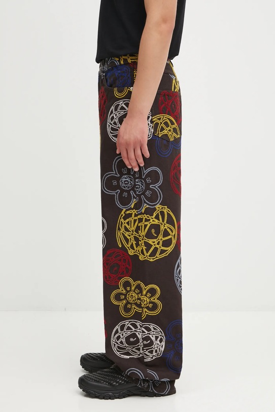 Bavlněné kalhoty Kenzo Futura Turn Up Wide Fit FF65PA3839G2 hnědá AW25