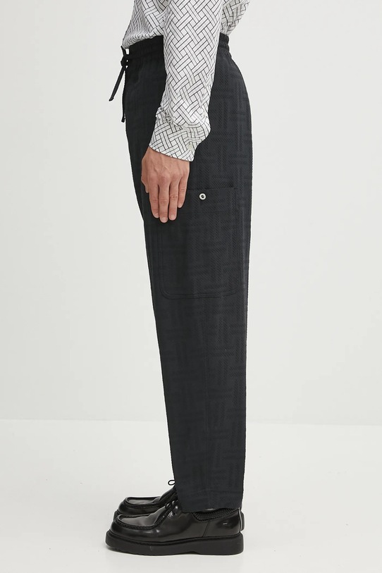 Kenzo spodnie Weave Cargo Jogpant FF65PA5019JF czarny AW25
