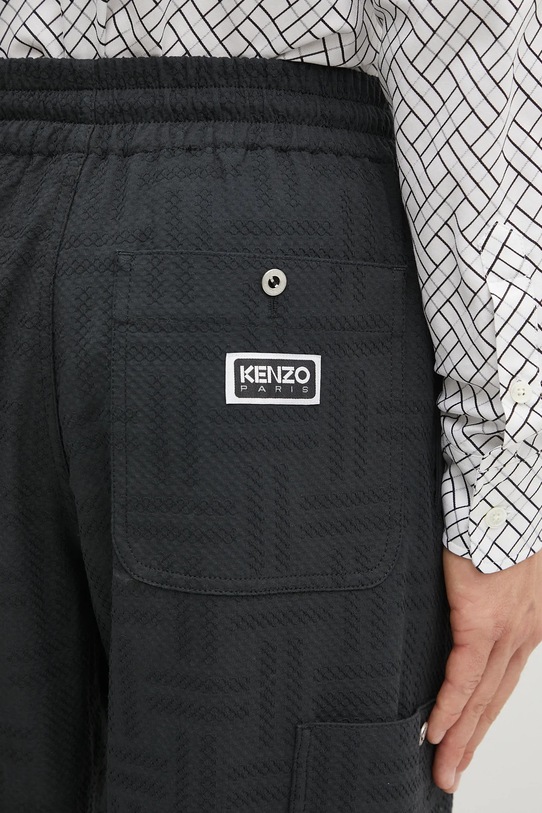 Kenzo spodnie Weave Cargo Jogpant czarny FF65PA5019JF