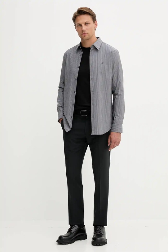 Calvin Klein spodnie z wełną LV14LD904G czarny AW25