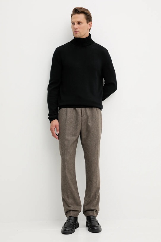 Paul&Shark pantaloni de lână 15314077 maro AW25