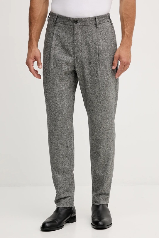 Tommy Hilfiger spodnie z dodatkiem wełny prosty szary MW0MW41340