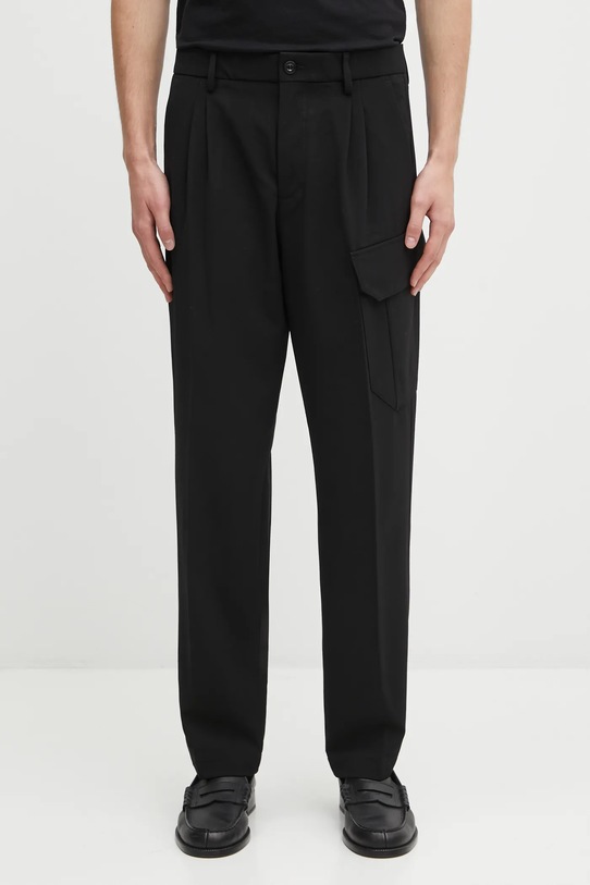 C.P. Company spodnie z dodatkiem wełny chinos czarny 19CMPA267A110514A