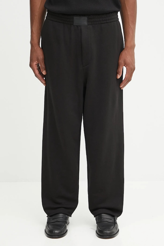 Helmut Lang spodnie dresowe bawełniane bawełna czarny P02HM203