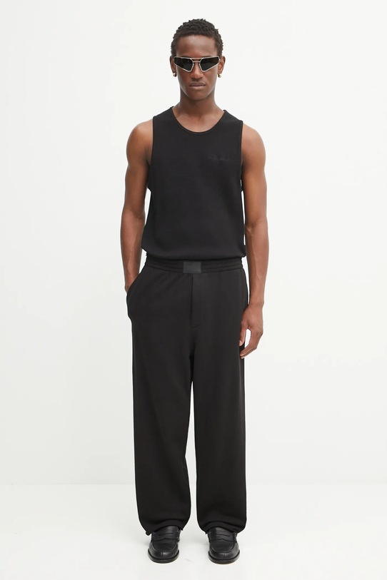 Helmut Lang spodnie dresowe bawełniane P02HM203 czarny