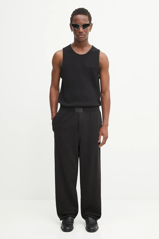 Helmut Lang spodnie dresowe bawełniane P02HM203 czarny