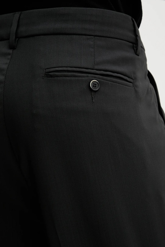 BARENA VENEZIA spodnie wełniane Pantalone Drapier czarny PAU5257.478
