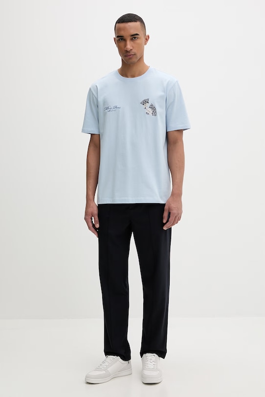 Vlnené nohavice Filling Pieces Coach Twill Wool 422550500247 tmavomodrá SS26