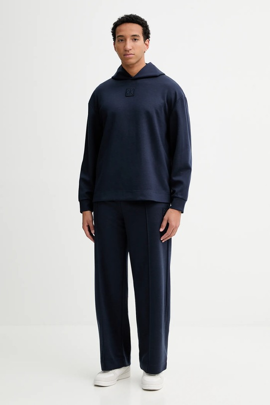 Calvin Klein spodnie z dodatkiem wełny LV04LD212G granatowy AW25