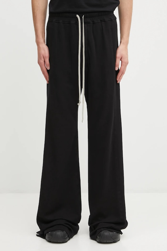 Rick Owens DRKSHDW spodnie dresowe bawełniane Pusher Pants gładkie czarny DU02E7393.JDB
