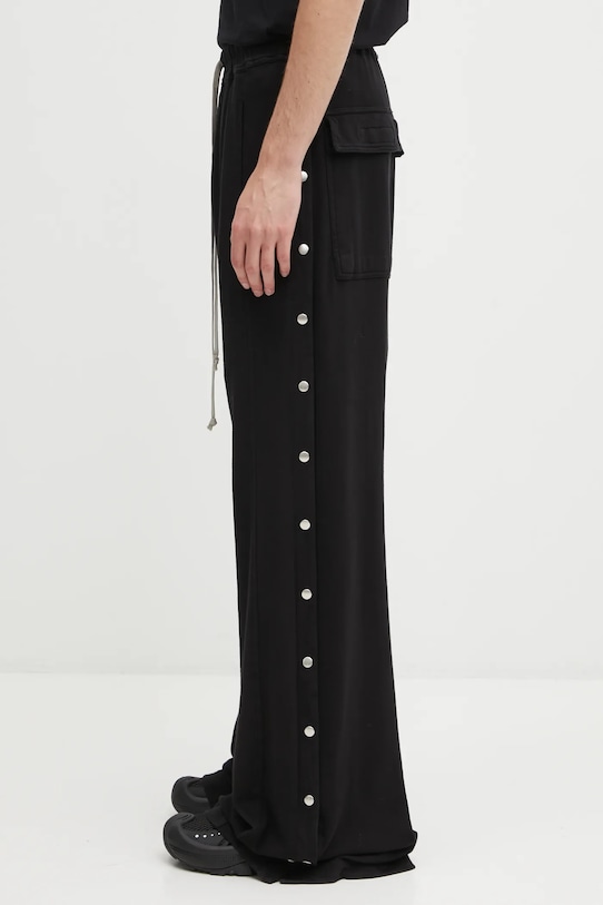 Rick Owens DRKSHDW spodnie dresowe bawełniane Pusher Pants DU02E7393.JDB czarny AW25