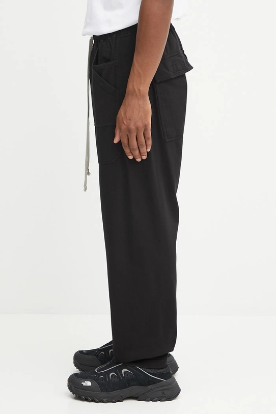 Rick Owens DRKSHDW spodnie dresowe bawełniane Classic Cargo Drawstring DU02E7370.RIG czarny AW25