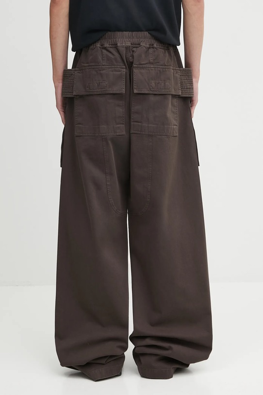 Odzież Rick Owens DRKSHDW spodnie bawełniane Creatch Wide Cargo Drawstring DU02E7394.TW brązowy