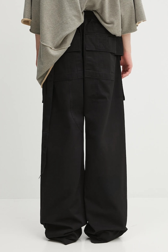 Odzież Rick Owens DRKSHDW spodnie bawełniane Creatch Wide Cargo Drawstring DU02E7394.TW czarny