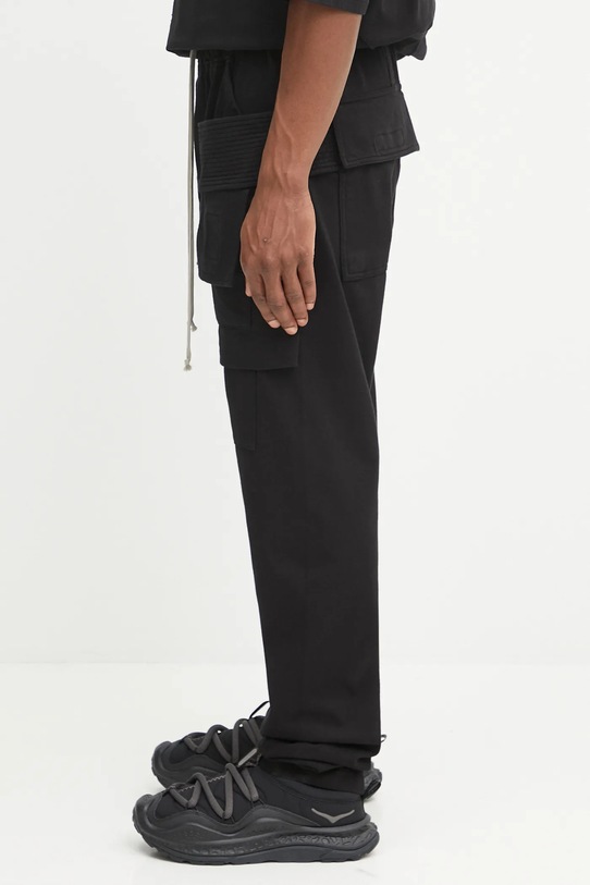 Rick Owens DRKSHDW pantaloni in cotone Creatch Cargo Drawstring DU02E7376.RIG nero AW25